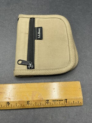 エルエルビーン　トラベルウォレット LL Bean Wallet Change Bills ID Beige Travel Zipper | eBay