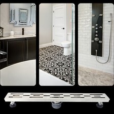 Linear Shower Drain Set 24" Rectangular Stainless Shower Drain w/Cover Grate