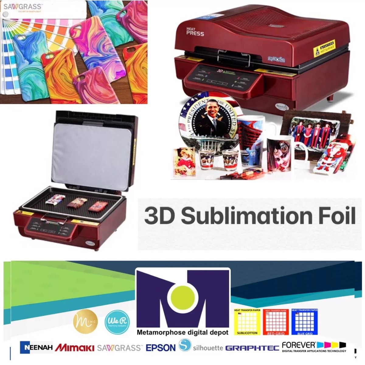 3D Sublimation Heat Transfer Film 15 Sh 8.5x11 for Vacuum heat