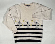 Vintage Sailor B A D For The Good Times Sweater Size 0 70s 80s White Made USA
