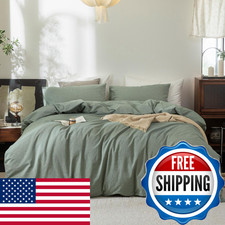 Fossa Duvet Cover Set 100 Washed Cotton Linen Feel Super Soft Breathable Cozy