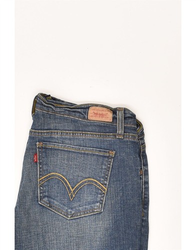LEVI'S Womens Too Superlow Slim Jeans W34 L32 Blue Cotton ZJ08 - Picture 3 of 3