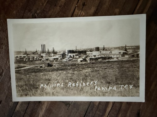 Vintage 1920’s Real Photo Postcard - Phillips Refinery Pampa / Borger Texas RPPC