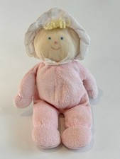 Vtg Eden Pink Baby Doll Terry Cloth Plush Lace Bonnet Blonde 10-11 See Photos