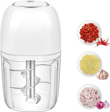 450ML Electric Garlic Chopper, Mini Portable Food Processor, Garlic Grinder Mash