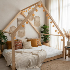 Montessori House Bed | UK Double Floor Bed For Toddler | Canopy Bed For Children