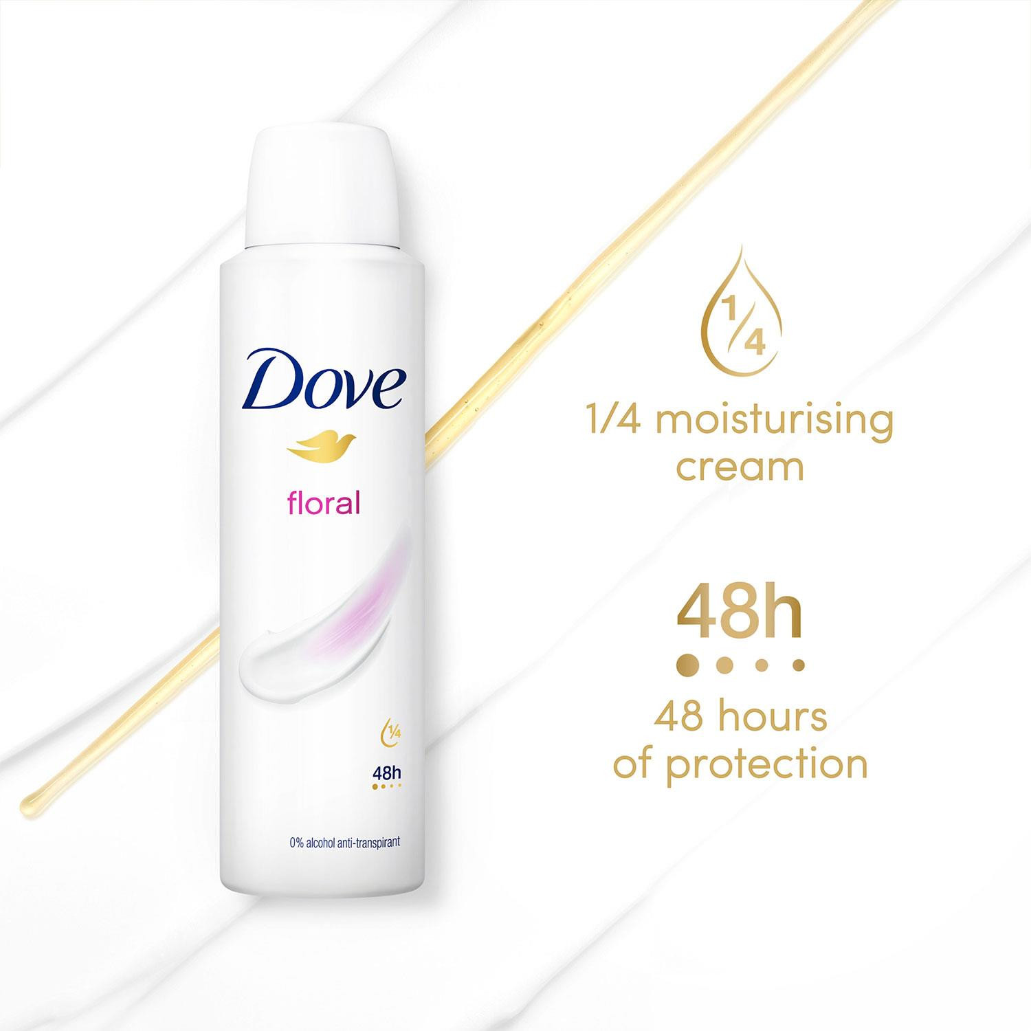 Dove Floral Anti-Perspirant with 48H Sweat Protection Deo for Women 200ml, 3pk