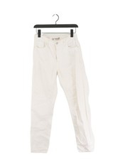 Zara Women's Jeans UK 8 White 100% Cotton Straight