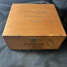 VTG House of Windsor CedarWrap "Palmas" Wood Cigar Box with Cool Brass Lock