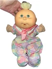 Vintage 1990 Cabbage Patch Kids First Edition Hasbro Doll Green Eyes Floral PJs