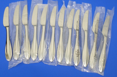 12 - Lenox SCULPT Glossy Pointed Tip 18/10 Stainless Flatware 9'' DINNER KNIVES
