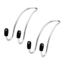 2PCS Car Headrest Hook, Bling Diamond Auto Hooks Stainless Steel Backseat Black
