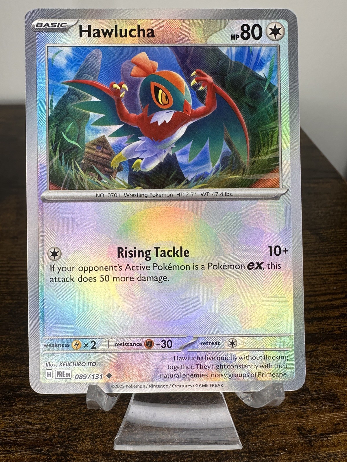 Hawlucha (Poke Ball Pattern) 089/131 NM Prismatic Evolutions Holo Pokemon Card