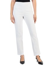 Jm Collection Petite Tummy-Control Cambridge Stretch Slim-Leg Pants - White - PS