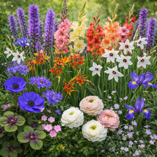 120 Mixed Summer Flowering Bulbs & Corms Lucky Dip Value Pack for Beds & Borders