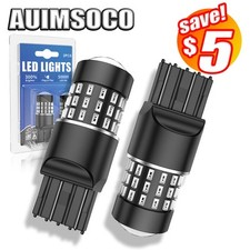 7443 LED Red Brake Light Bulbs Parking Stop Tail Turn Signal Canbus 7440 2X Pair