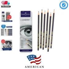 Graphite Sketch Pencil Set - 6 Graphite Pencils 2H, HB, B, 2B, 4B, 6B, Drawin...