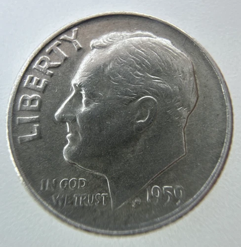 Photo of a 1959-P Roosevelt Dime from an eBay listing that sold on Jul 12, 2026