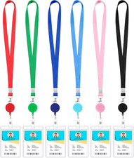 6 Pack Lanyards for ID Badges Holder Retractable Lanyards for Cruise Ship Cards