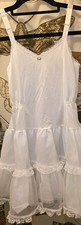 Vintage Her Majesty White Lace Trimmed  Layered Slip Petticoat Size 7