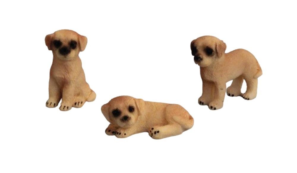 Dolls House Yellow Labrador Puppies Standing Sitting Lying Down Retriever Dogs