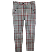 Veronica Beard Friedman Plaid Ankle Pants Sz 0 Preppy Heritage Mid Rise USA