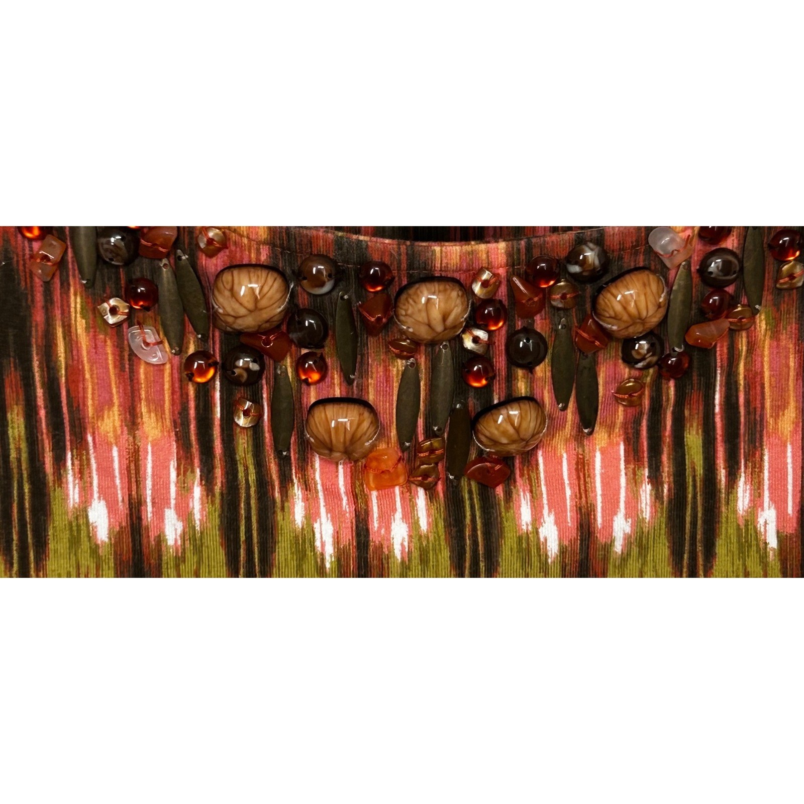 Ruby Rd. Patterned Blouse Embellished Neckline 3/… - image 3