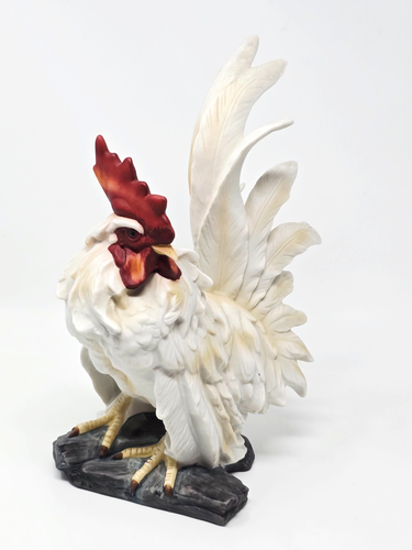 Amazingly Detailed Royal Crown Porcelain Rooster - Large 11 1/2" Tall - Picture 3 of 6