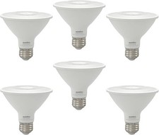 6Pack PAR30 LED Short Neck Flood Light Bulb, 9W 75W , 3000K, E26