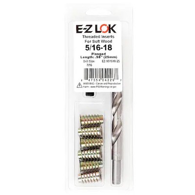 Thread Repair Kit, Hex Drive Threaded Inserts, 5/16''-18, Hexavalent Chromium