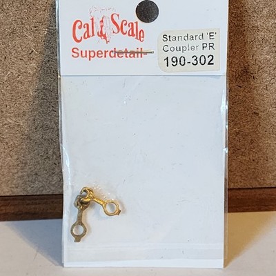Standard 'E' Coupler 1 Pair Dummy Brass Casting Cal Scale 190-302 HO