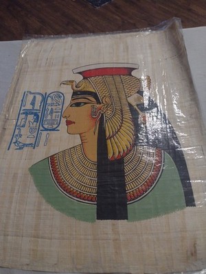 Egyptian Papyrus Painting Depicting Queen Cleopatra