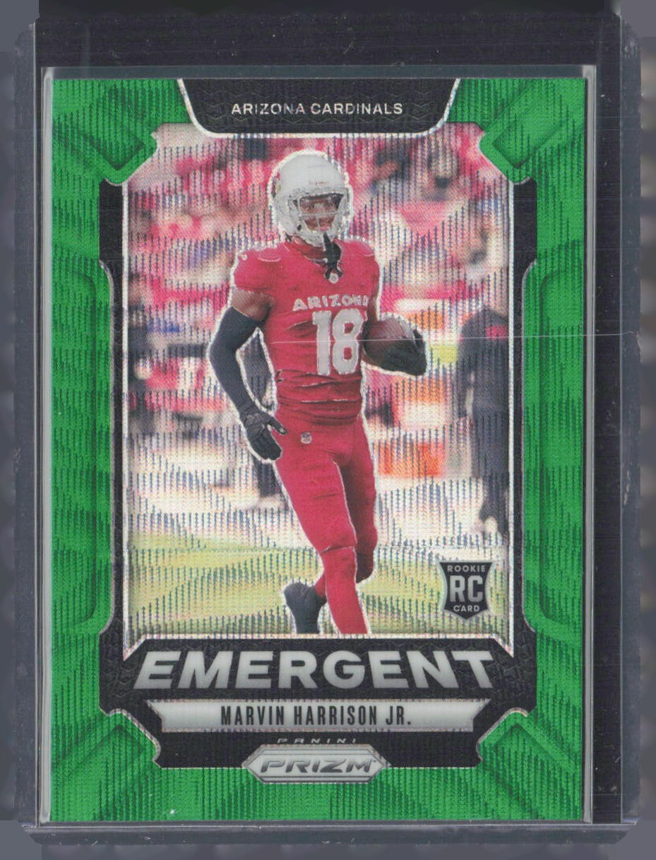 2024 Panini Prizm #5 Marvin Harrison Jr. Emergent Wave Green Prizm Rookie