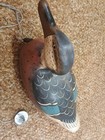 Duck-Hand carved Hand Painted Wood  Folk Art Duck Decoy W/ Glass Eyes Wilderness — photo 2