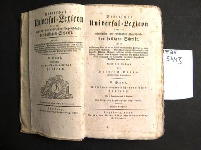 Biblisches Universal-Lexicon (Lexikon). Über die nützlichen und wichtigsten Gege