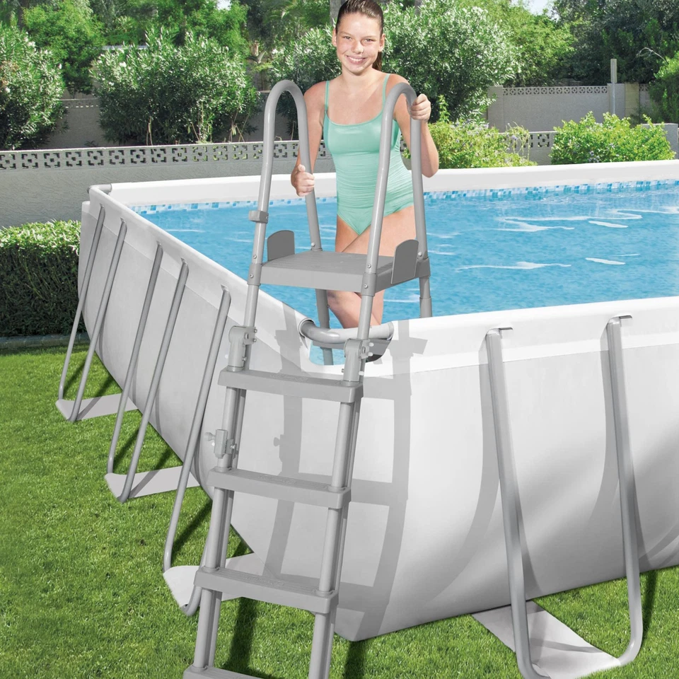BESTWAY Piscina rettangolare con filtro a sabbia 732x366x132 cm bianco - Immagine 2 di 4