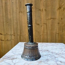 Islamic Ottoman 18th century Tinned Copper Candlestick Seamed Fine Quality