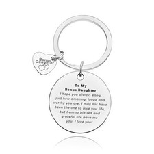 Bonus Daughter Gifts for Women Bonus Daughter Keychain Unique Stepdaughter