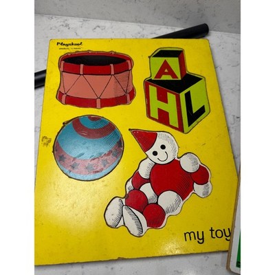 Vintage Playskool My Toys 4pc & Disney Donald Duck Chip n Dale 8pc Wood Puzzles