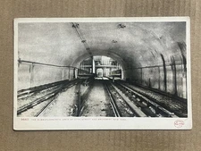 Postcard New York City NY NYC Subway Railroad Concrete Arch Tunnel Train Tracks
