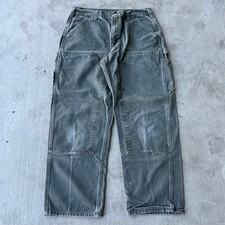 Vintage Y2K Carhartt green double knee work wear carpenter pants