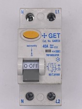 GET G40R30 40A 30mA Double Pole RCD RCCB 230V 6kA BS EN 61008