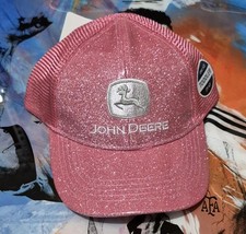 John Deere Toddler Girls Pink Glitter Snap Back Hat Cap Officially Licensed New