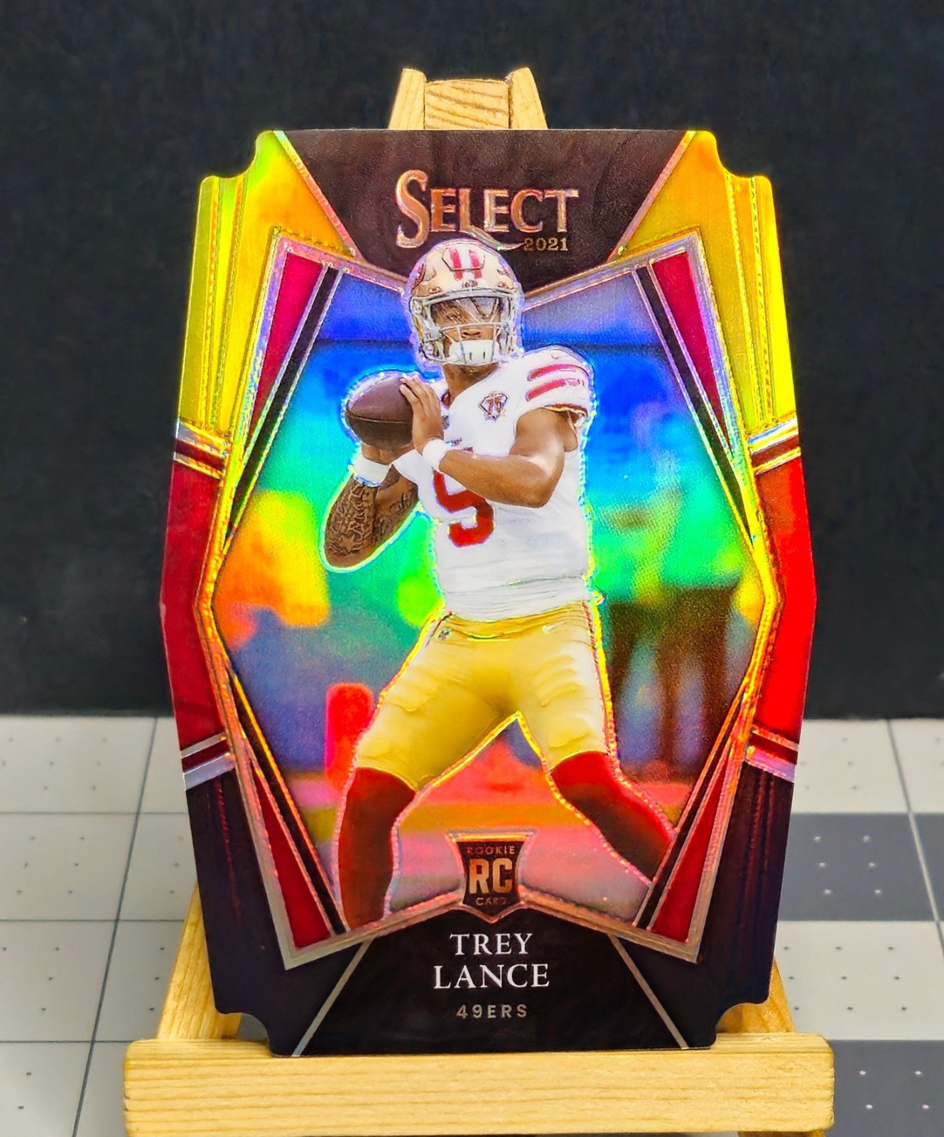 2021 Select #145 Trey Lance RC BLACK & GOLD PRIZM DieCut 49ers Rookie Card