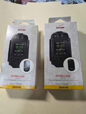 lOT OF 2  New-In-Box Verizon  Leather Fitted Clip-On Case (SAMU660CAS)   Black