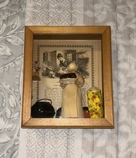 Vintage Corn Husk Doll Shadow Box