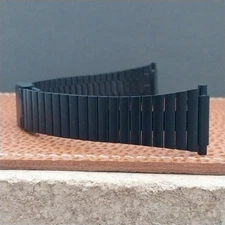 18mm 19mm 20mm Kreisler Black Stainless Steel Unused 1980s Vintage Watch Band