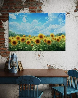 Leinwandbild Sonnenblumen – Blumenkunst – Wanddeko – modern & farbenfroh - Bild 1 von 4