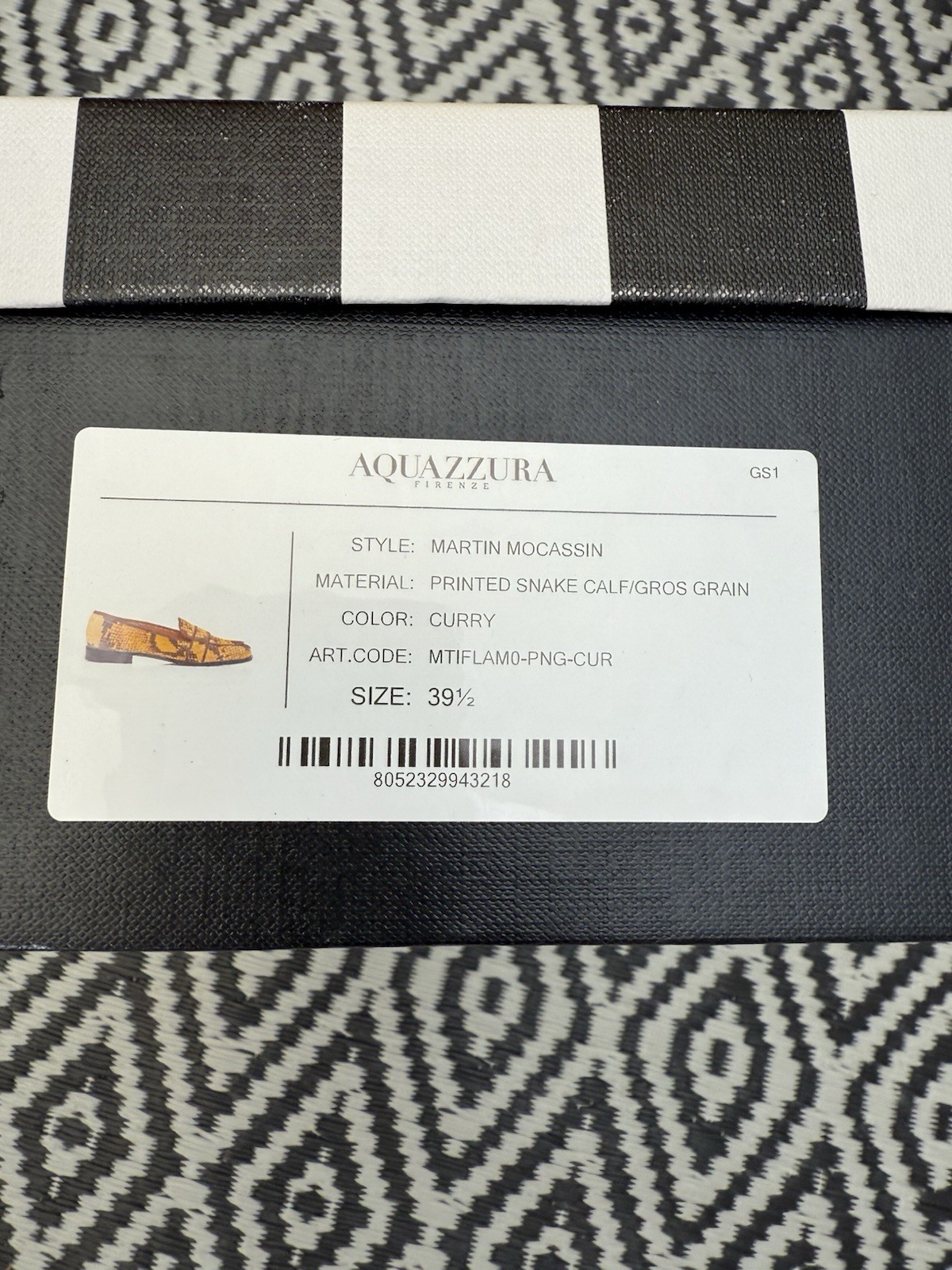 Aquazzura Martin Printed Snake Calf/Gros Grain leather loafers Size 6.5 RRP £560 image 10