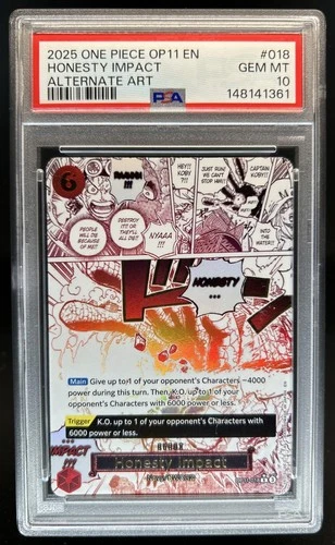 2025 One Piece Honesty Impact Rare Alt Art Alternative #OP11-018 PSA 10 GEM MINT